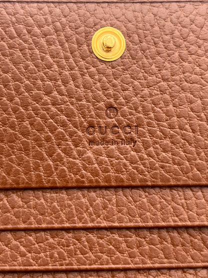 GUCCI DENIM GG MONOGRAM DOLLAR CALFSKIN HORSEBIT 1955 CARD CASE WALLET BLUE TEA CUIR EPILOG