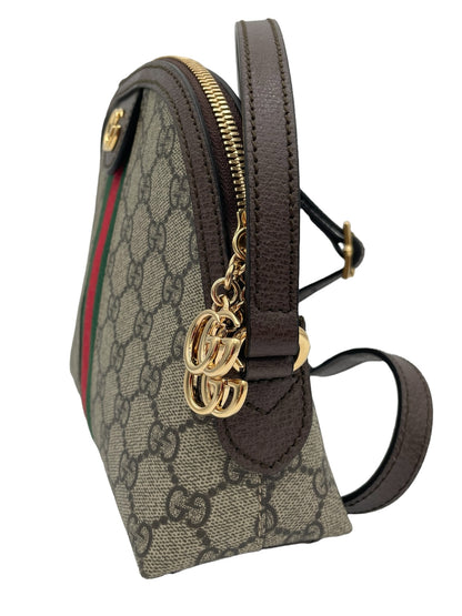 GUCCI OPHIDIA DOME SHOULDER BAG GG COATED CANVAS