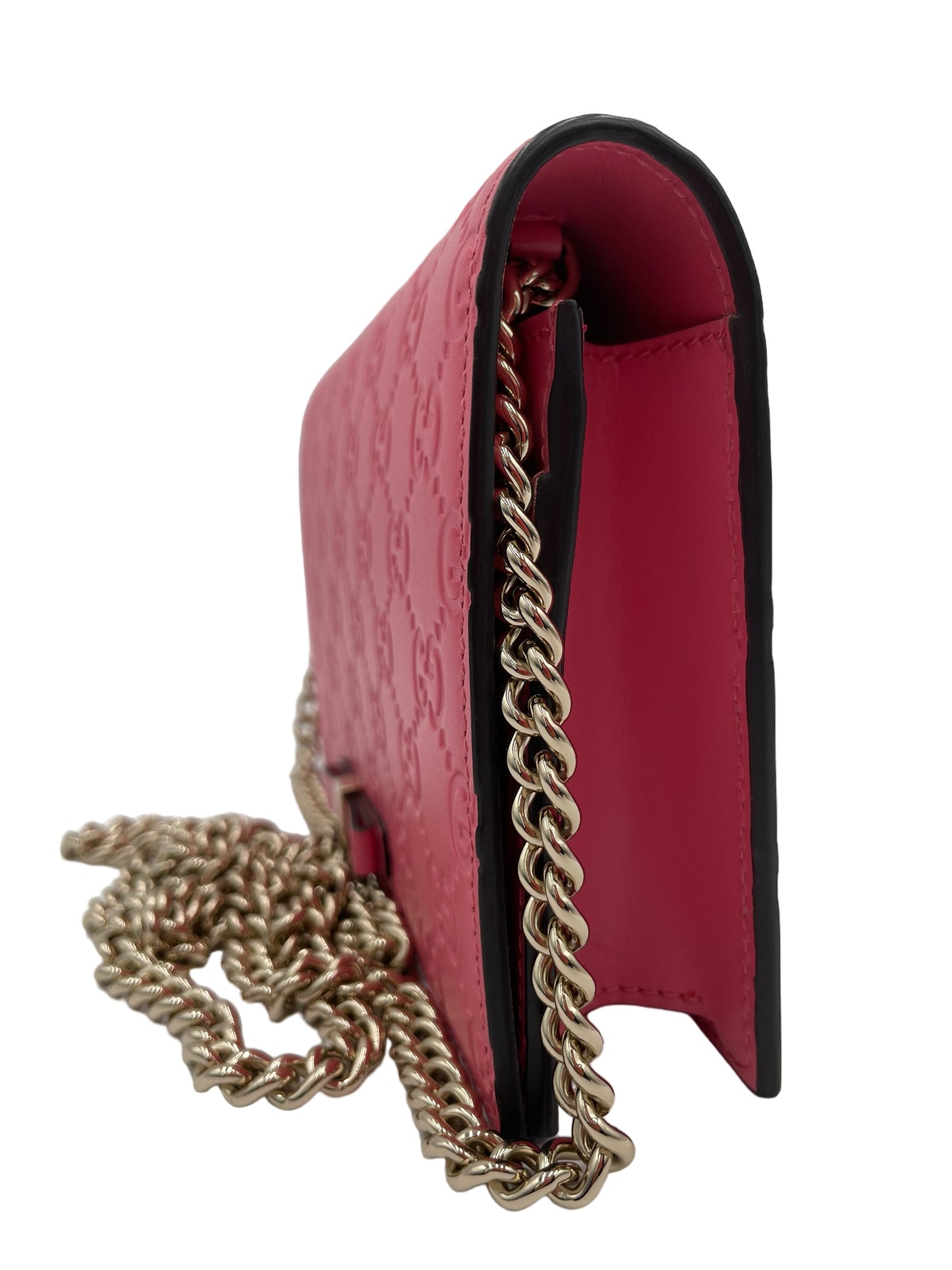 GUCCI WALLET ON CHAIN GUCCISSIMA LEATHER