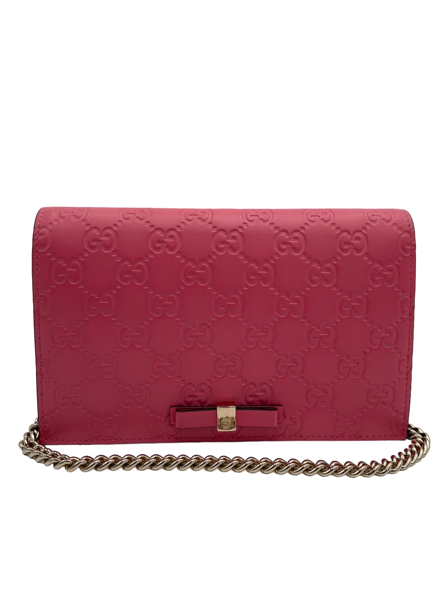 GUCCI WALLET ON CHAIN GUCCISSIMA LEATHER