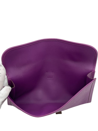 HERMES JIGE ELAN CLUTCH PURPLE SWIFT LEATHER