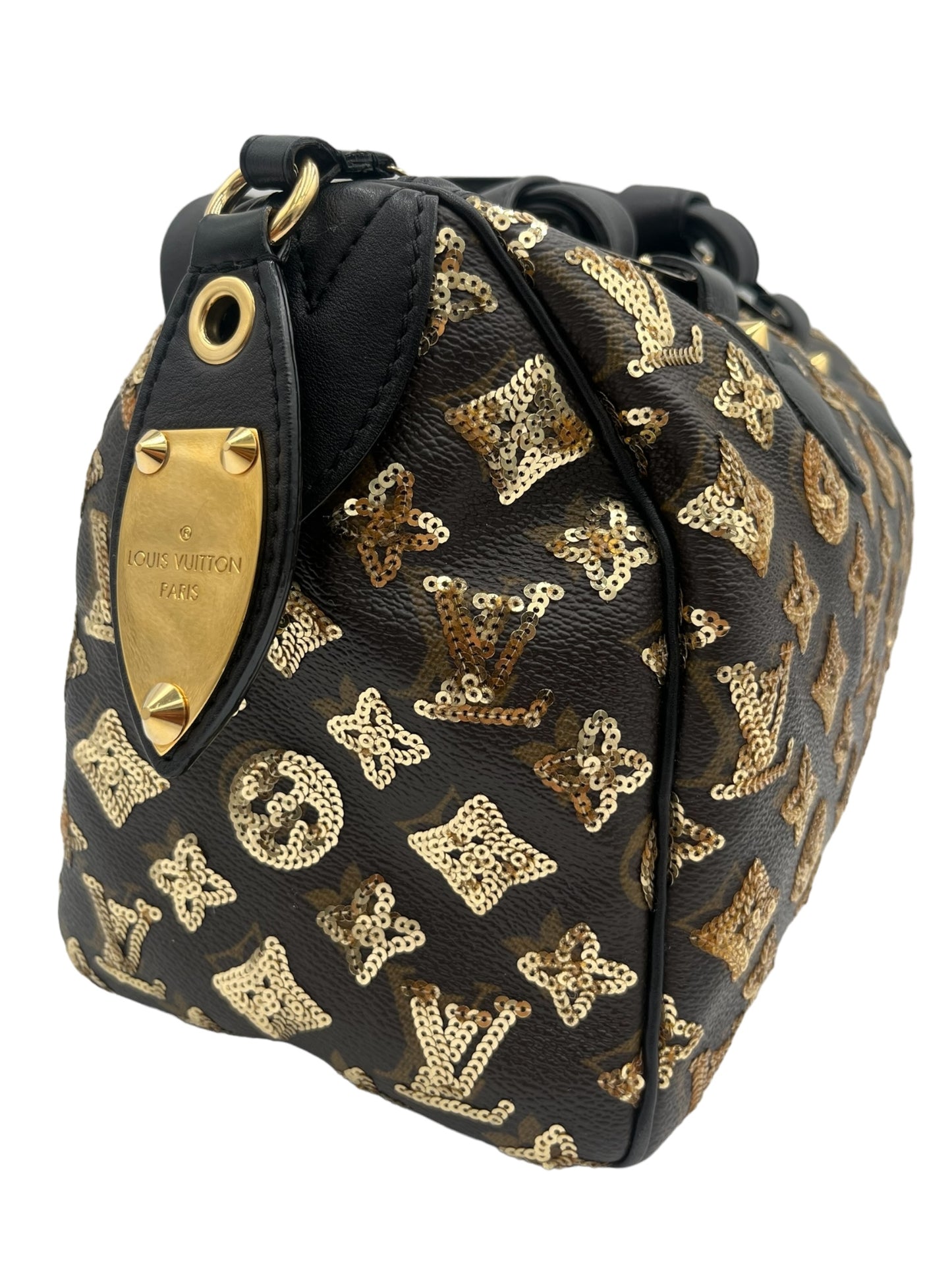 LOUIS VUITTON LIMITED EDITION SEQUIN & CLASSIC MONOGRAM CANVAS ECLIPSE SPEEDY 30