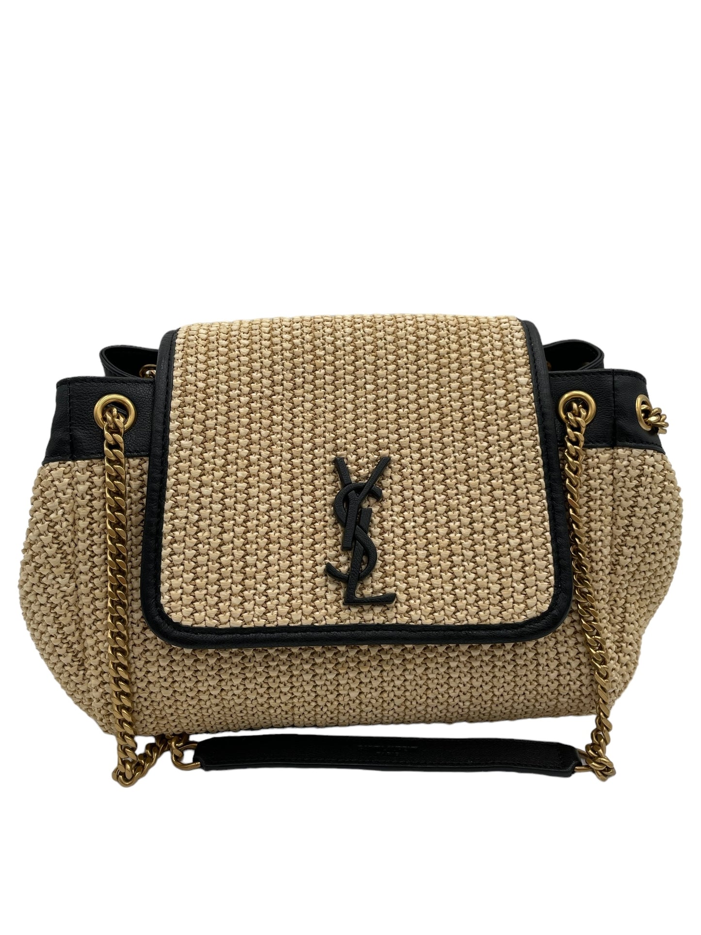 YSL NOLITA RAFFIA SHOULDER BAG