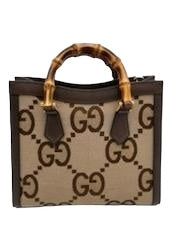 GUCCI TOTE BAG DIANA JUMBO GG SMALL BAMBOO HANDLE