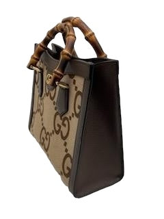 GUCCI TOTE BAG DIANA JUMBO GG SMALL BAMBOO HANDLE