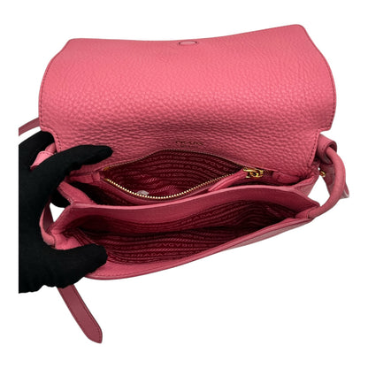 PRADA PINK CALFSKIN LEATHER CROSSBODY BAG