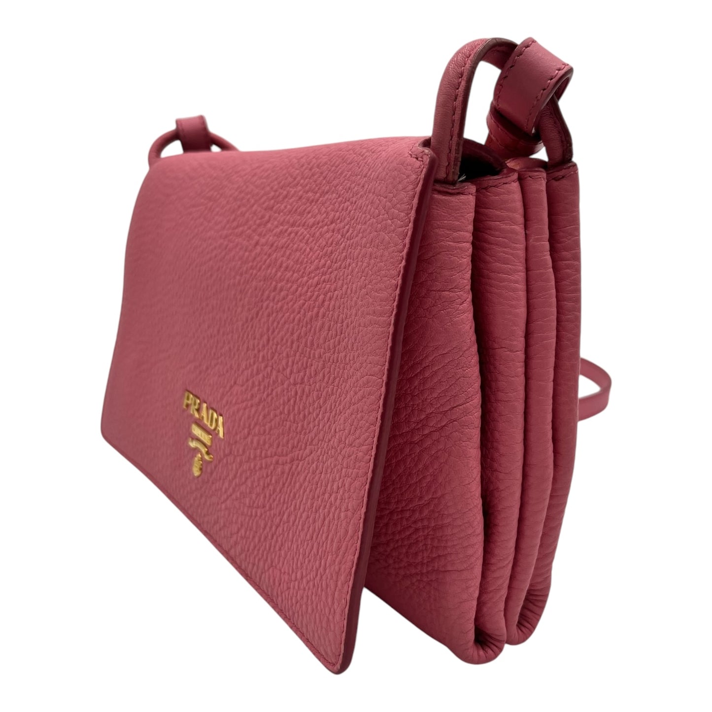 PRADA PINK CALFSKIN LEATHER CROSSBODY BAG