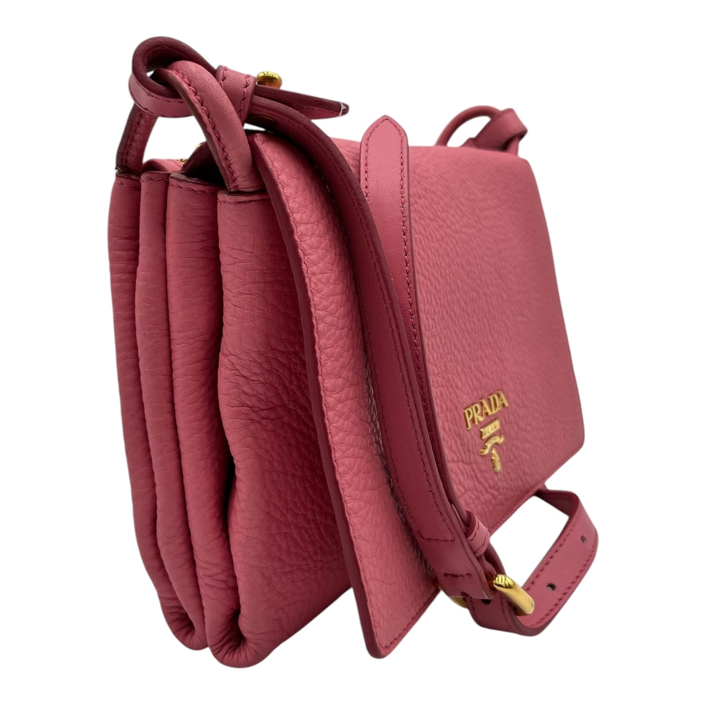 PRADA PINK CALFSKIN LEATHER CROSSBODY BAG