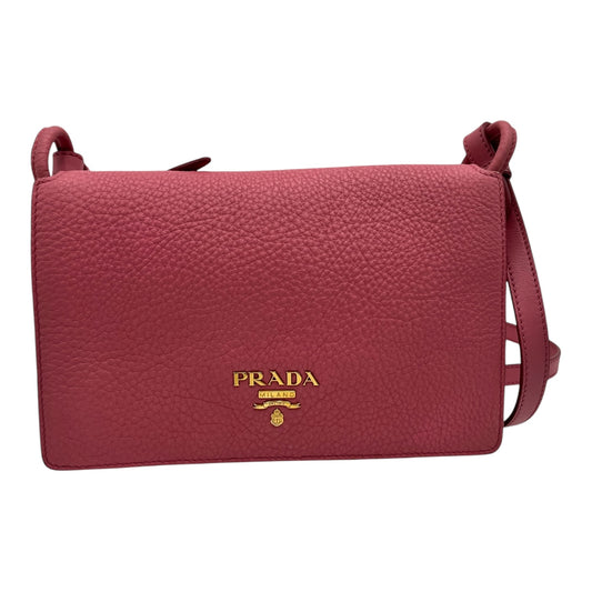 PRADA PINK CALFSKIN LEATHER CROSSBODY BAG