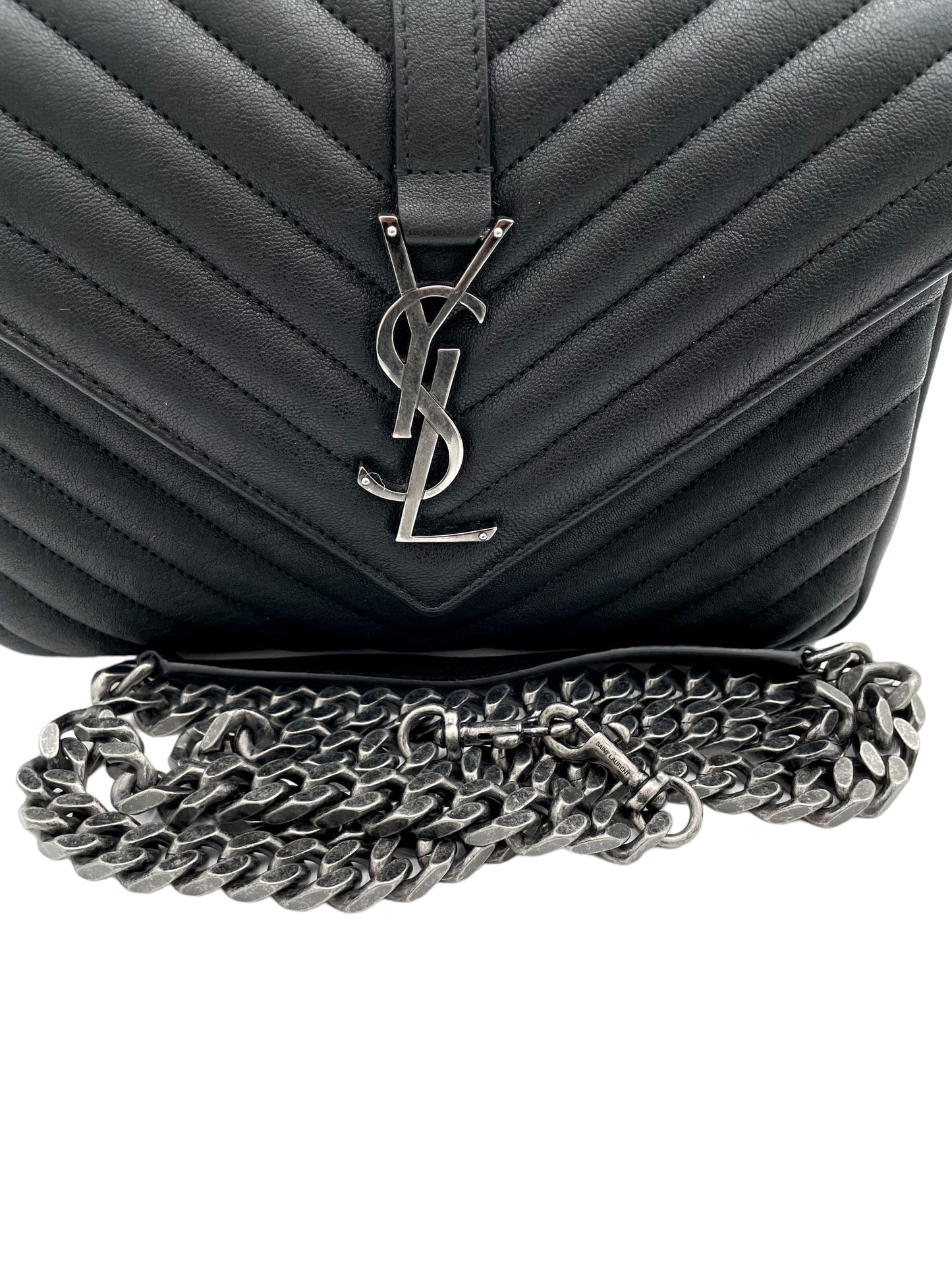 YSL BLACK COLLEGE SILVER