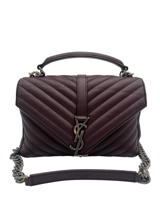 YSL COLLEGE BAG BURGUNDY