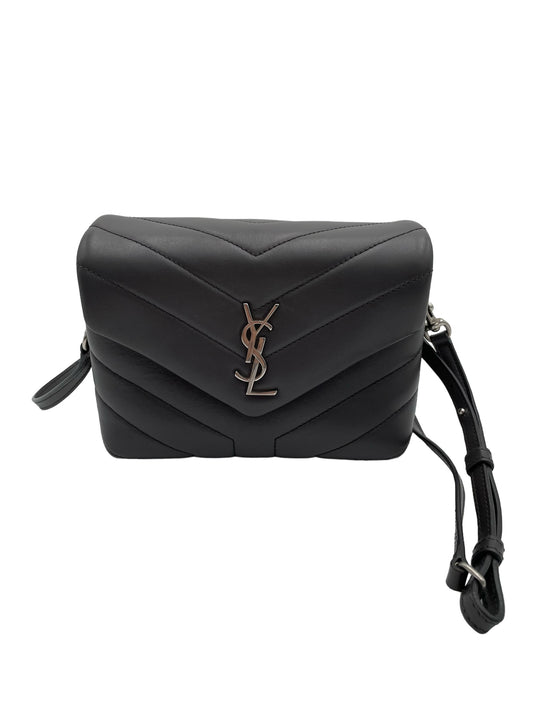 YSL CALFSKIN Y QUILTED MONOGRAM TOY LOULOU GREY