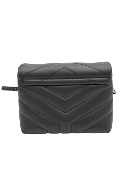 YSL CALFSKIN Y QUILTED MONOGRAM TOY LOULOU GREY