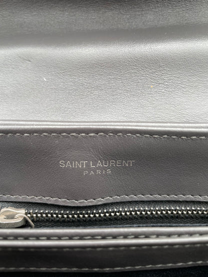 YSL CALFSKIN Y QUILTED MONOGRAM TOY LOULOU GREY