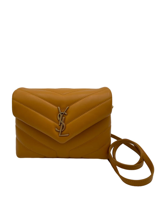 YSL CALFSKIN Y QUILTED MONOGRAM TOY LOULOU SUNFLOWER