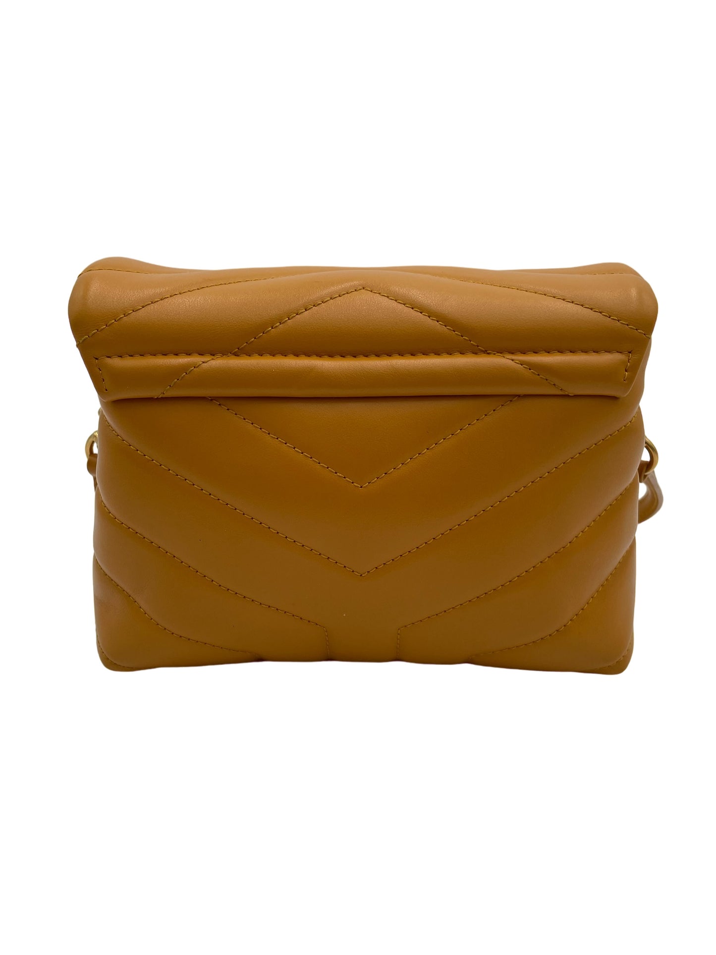 YSL CALFSKIN Y QUILTED MONOGRAM TOY LOULOU SUNFLOWER