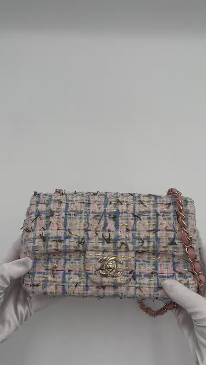 CHANEL CLASSIC SINGLE FLAP QUILTED TWEED