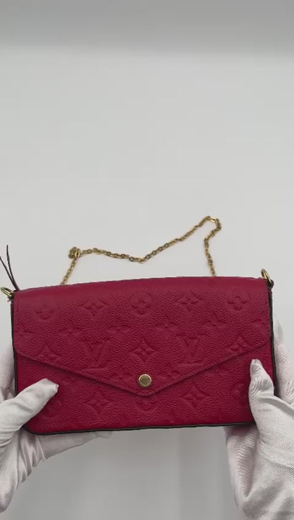 LOUIS VUITTON MONOGRAM EMPREINTE POCHETTE FELICE RED