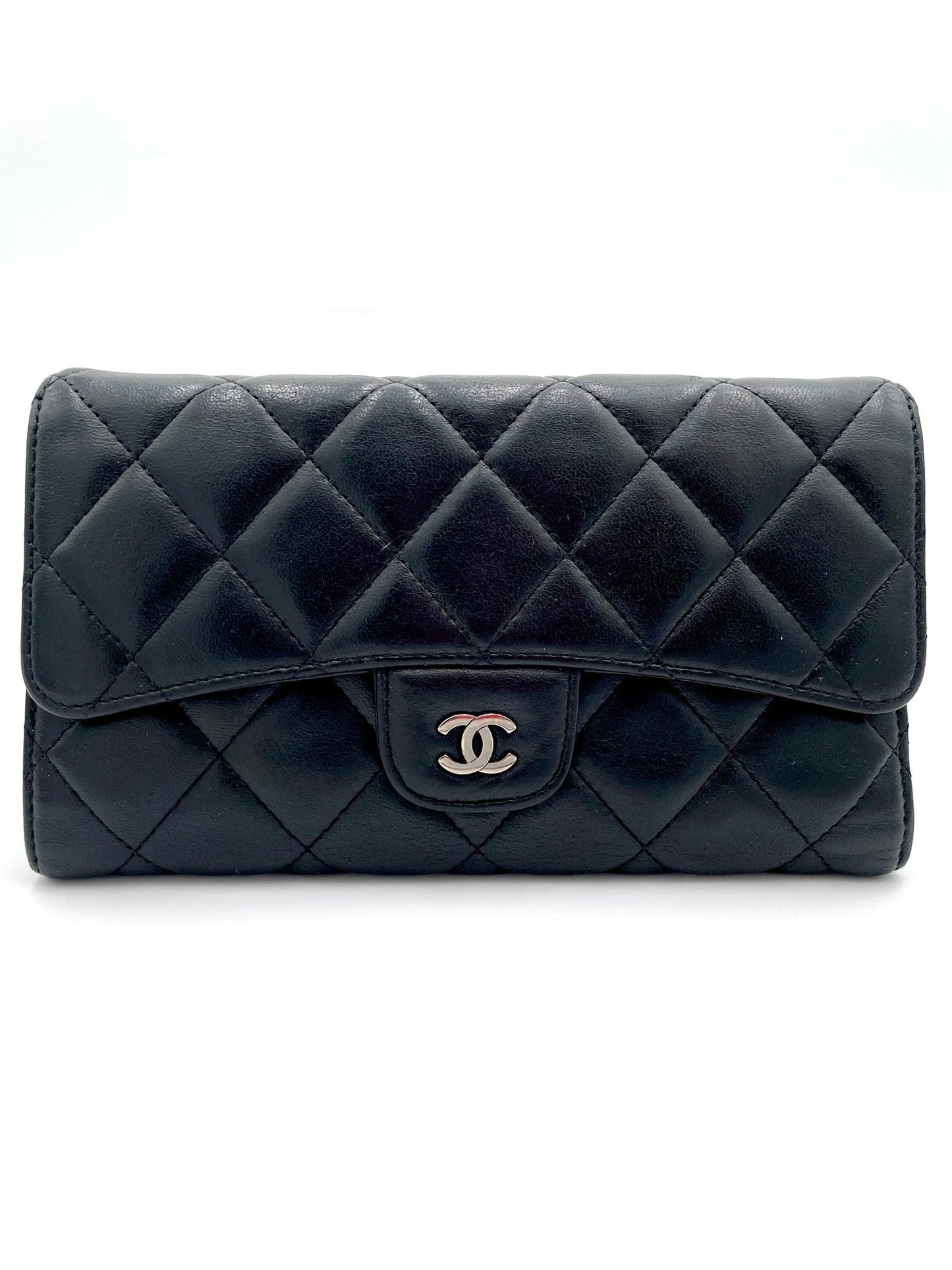 CHANEL BLACK QUILTED LEATHER CLASSIC L FLAP