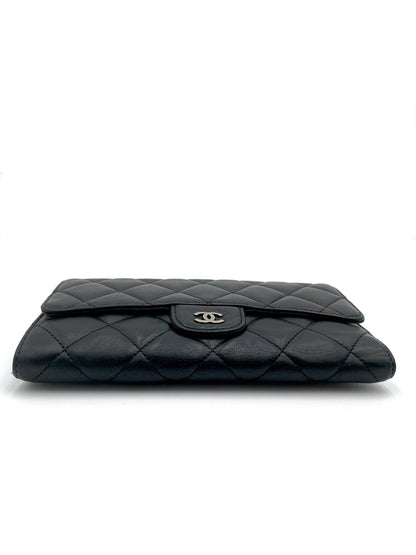 CHANEL BLACK QUILTED LEATHER CLASSIC L FLAP