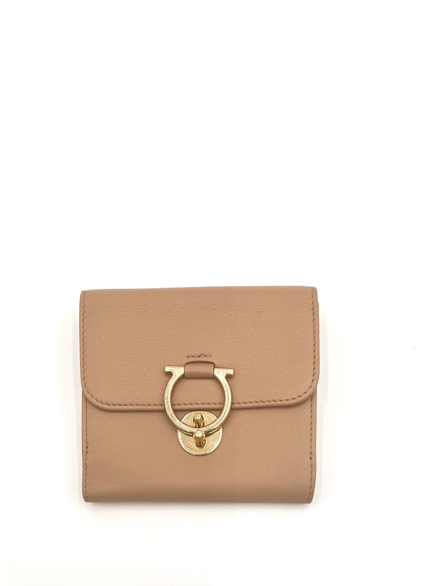 FERRAGAMO COMPACT WALLET BEIGE