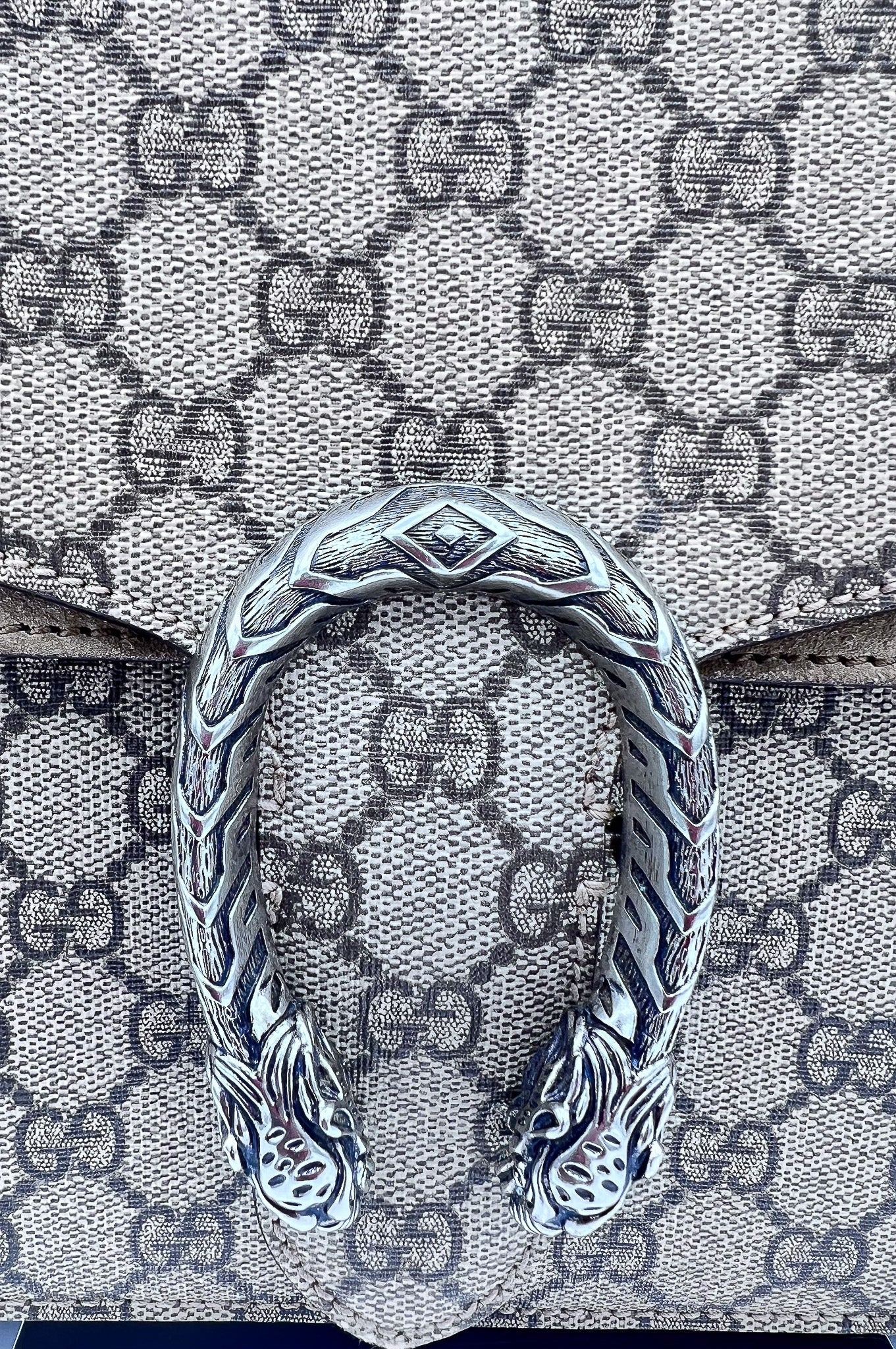 GUCCI SUPREME MONOGRAM DIONYSUS SHOULDER BAG TAUPE