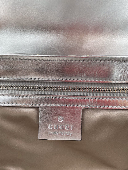 GUCCI- MARMONT SEQUIN MATELASSE SMALL SILVER