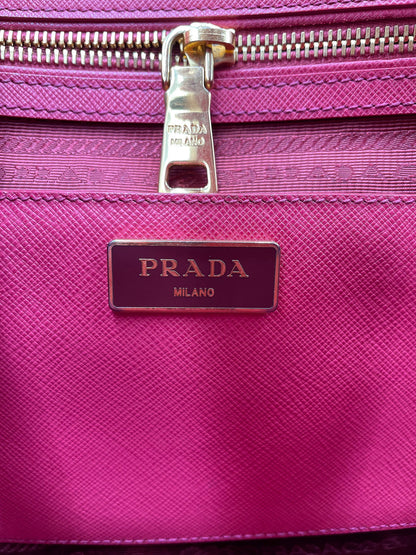 PRADA GALLERIA SAFFIANO LEATHER HANDBAG PINK