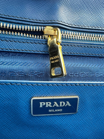 PRADA SAFFIANO LEATHER HANDBAG BLUE IN LEATHER