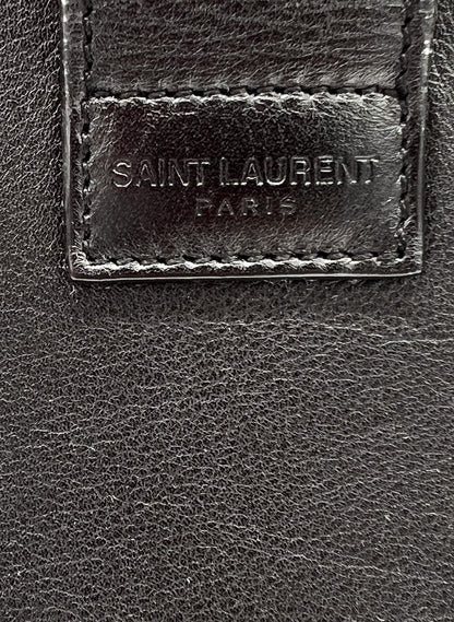 YVES SAINT LAURENT- CABAS DE PIEL DE BECERRO LISA NEGRO